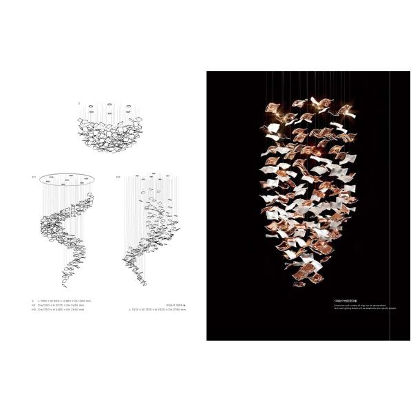 Custom-Made Large Foyer Chandelier Lighting Glass Art Design Banquet Light Crystal Chandelier