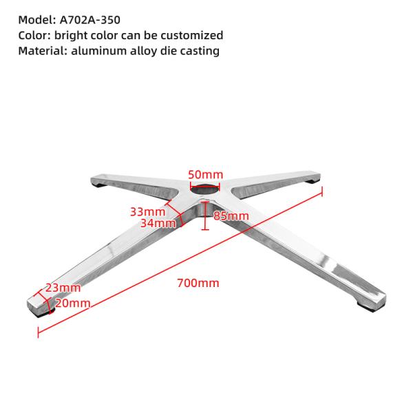 High-Quality Office Chair Metal Base with 360-degree Swivel Aluminum alloy durable