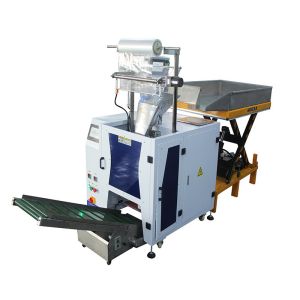 China Tray Bulk Product Check Weighing Equipment Counter Filling Bag Wrapping Packing Machine on sale