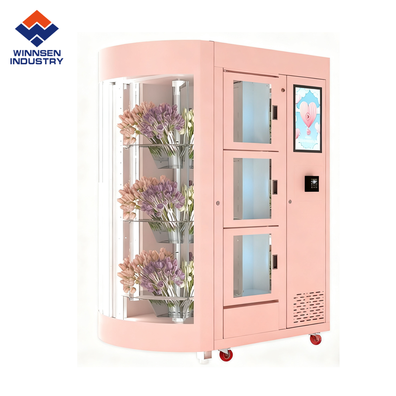 Automated Flower Vending Machine with 24/7 Fresh Availability 19 inch LCD and