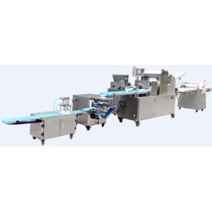 Bread Production Equipment , Thrice Rolling Pastry Production Line For Fried