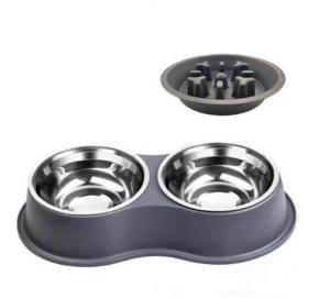 China Stainless Steel Pet Slow Food Dog Bowl Detachable Water Bowl on sale