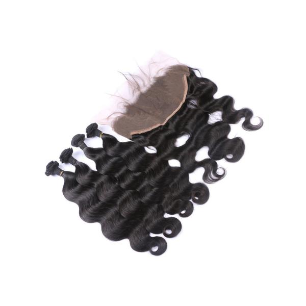 Quality Body Wave 13x6 Full Lace Frontal Closure Good Feeling Resilient With 4 Bundles wholesale