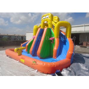 Yellow Inflatable Pool Slides For Inground Pools 8*6*6m CE EN14960 SGS EN71