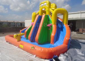Cheap Yellow Inflatable Pool Slides For Inground Pools 8*6*6m CE EN14960 SGS EN71 for sale