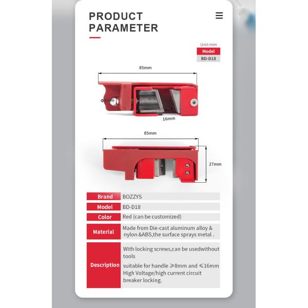 Loto Universal Medium Size Compact Grip Tight Circuit Breaker Lockout Device for Electrical Insulation Lockout/Tagout