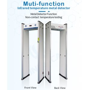 Cheap Public Security Checking UB500T 6 Zones 5-15cm Walk Through Metal Detector With Temperature Scanner for sale