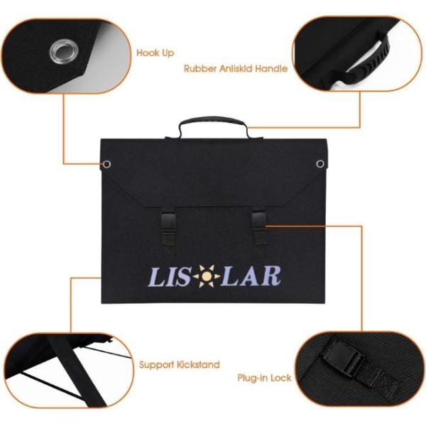 Multi Functional Solar Folding Bag Handbags Lightweight Foldable 100W Solar