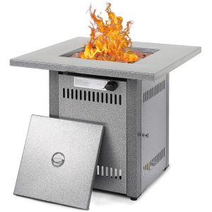 Modern Smoke Free Square Fire Pit Table Metal Propane Brazier For Patio