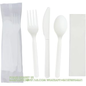 Compostable CPLA Cutlery Set, Zero Waste Serving Utensils Set, Parties Camping
