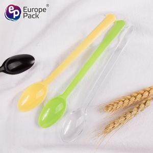 Take away disposable plastic long spoon for smoothie for party