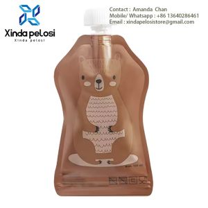 Customized Ziplock Stand Up Baby Food Pouches Plastic Spout Pouch