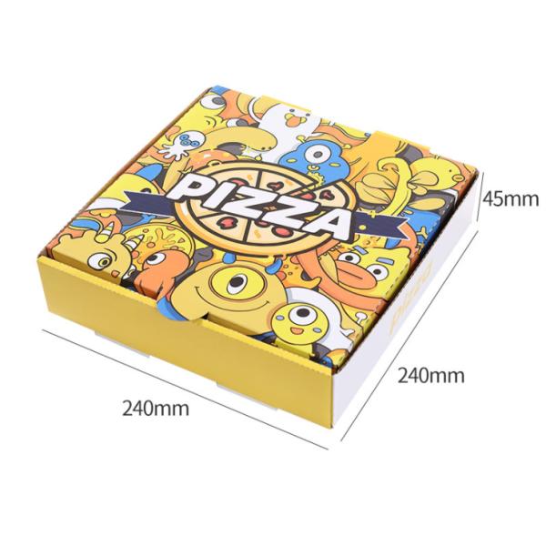 Takeout Disposable Food Grade Containers Corrugated Pizza Boxes Recyclable Kraft Paper