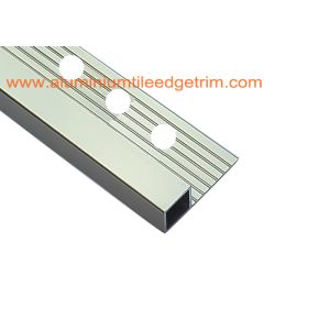 Bright Polished Champagne Metal Square Edge Tile Trim For Outside Corner