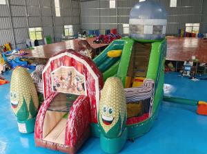 China Digital Printing Inflatable Combo Funny Infant Playground Corn Farm Theme Inflatable Bouncy House With Slide For Kids on sale