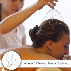 20 Fingers Metal Spider Head Scalp Massager Handheld Hair Scalp Head Massager