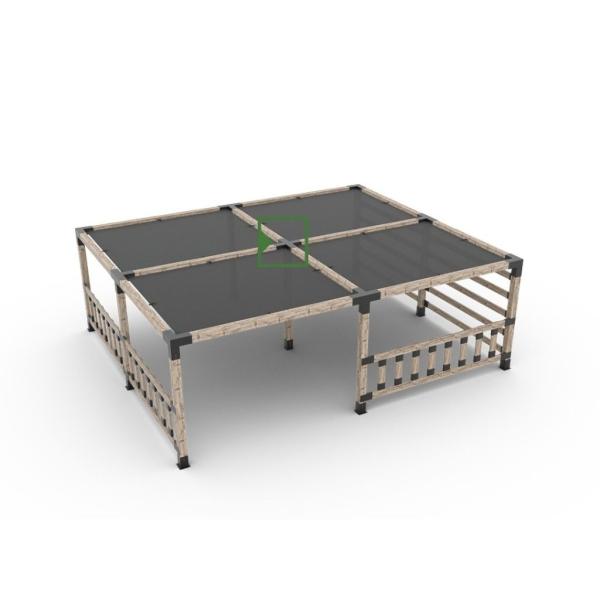 Quality Black 4*4 6*6 Modular Size Metal Steel 3 Way Corner Pergola Bracket Wood Connectors Post Base Kits wholesale