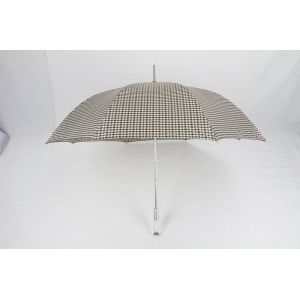 Tartan Promotional Golf Umbrellas With Logo Printing Acrylic Handle Manual Open