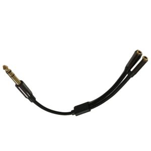 China 1 / 4 Inch Headphone Splitter Cable Assembly 2 Female To 1 Male Audio Cable on sale