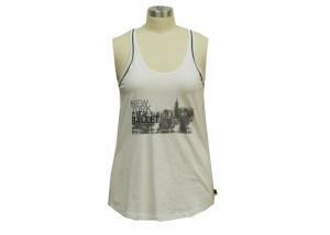 Outdoor Loose Fit Womens Sports Vest Tops , Sleeveless Ladies Knitted Tank Tops