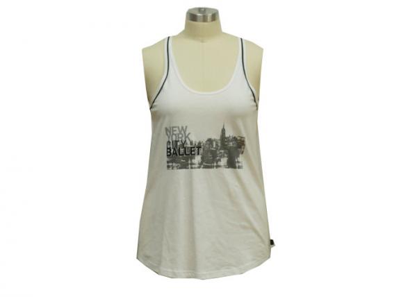 Quality Outdoor Loose Fit Womens Sports Vest Tops , Sleeveless Ladies Knitted Tank Tops wholesale