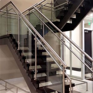 Indoor Staircase Post Glass Railing Custom Handrail Sizes With 12mm Tempered