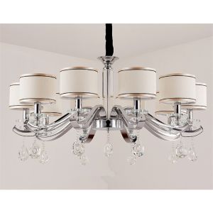 Metal chandelier lighting 6/8/10 Lights with white lampshade light fixtures (WH
