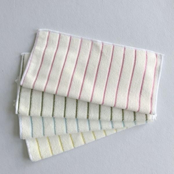 30cm*30cm color stripe cationic kitchen cleaning microfiber cloth,stripe drying polyester towels