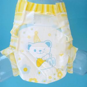 PE Backsheet Disposable Printed 3D Leak Prevention Channel Diaper with USA Fluff