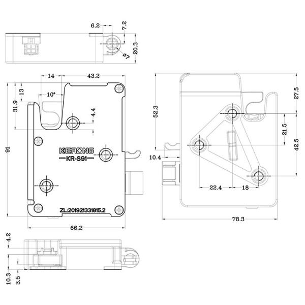 4.5Rev/S Electrical Cabinet Latches , SUS304 Concealed Cabinet Locks