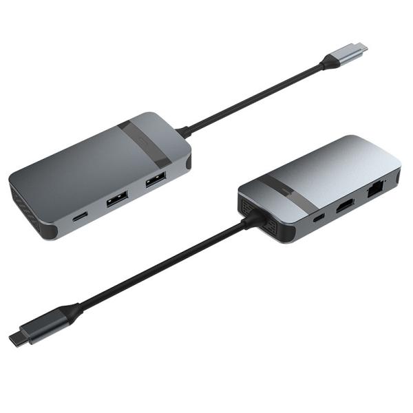 Usb C Adapter Ethernet Hdmi PD Charging USB-C Hub 6-In-1 Type C Adapter USB 3.0