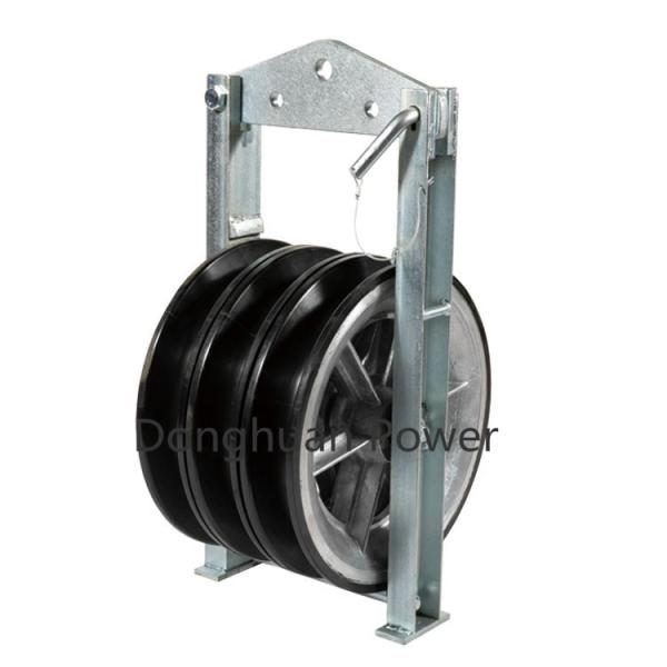 Quality Triple Aluminum Sheaves Cable Pulley Stringing Blocks With Rubber Lined wholesale