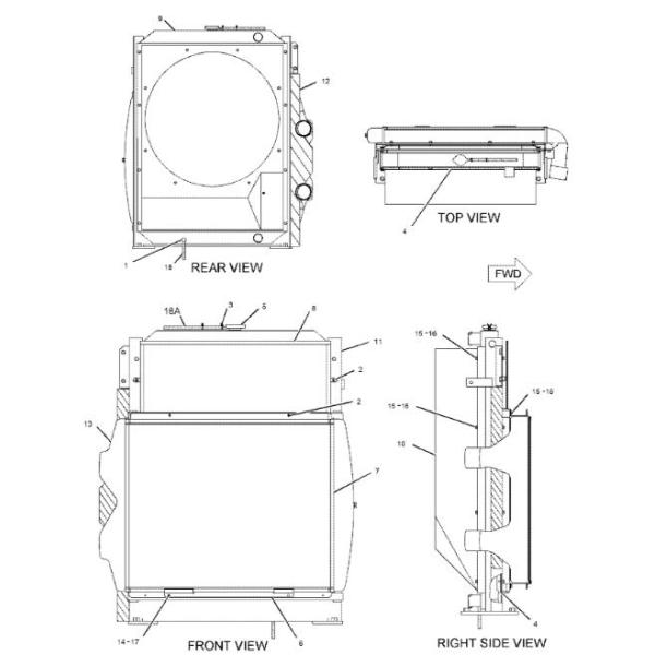 Oil Cooler And Radiator Group Excavator Engine Parts 210-7999 230-2817 204-0983 230-2818