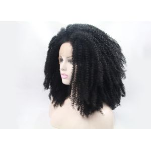 Kinky Curly Synthetic Lace Front Wigs Cap With Stretch Ability And Adjustable