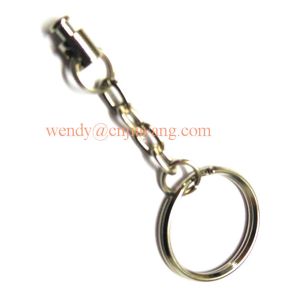 jiayang shiny silver laser cut logo flat split key ring with engraved logo