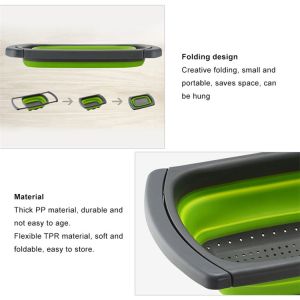 BPA Free Square Silicone Collapsible Colander Strainer