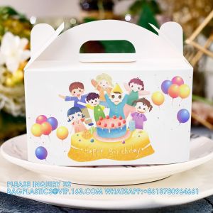 Party Favor Treat Boxes, Goodie Boxes, Gable Paper Gift Boxes With Handles.