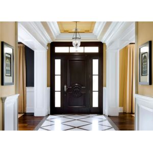 House Main Solid Wood Doors EPE Inside Durable Frame With Front Grill Designs