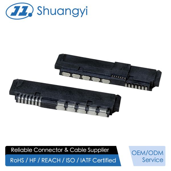 Quality SAS 29P 1.27mm Pitch Right-Angle Solder Female Pin Connector with Positioning Peg & Thick Back Cover, 15U" Gold Electronic Signal Terminal Connector for Server, PCB & Power Cable Transmission wholesale