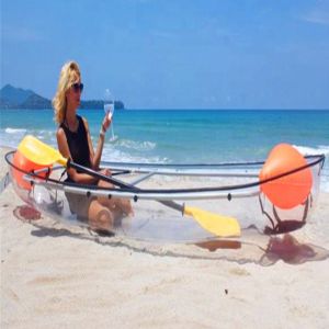 China Double Seats PC Ocean Clear Plastic Kayak For Entertaiment Customized Color on sale