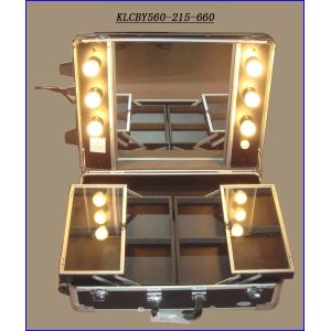 Cheap Rolling Makeup Desk Case with Lighted Mirror KLCBY560-215-660 for sale