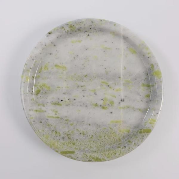 Luxury Natural Marble Round Tray - Modern Design Centerpiece for Interior Decor