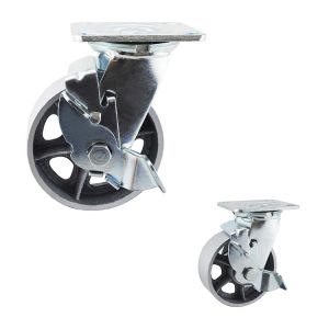 China Side Lock 230kg Hollow Core 5 Inch Swivel Heavy Duty Braked Castors With Brake on sale