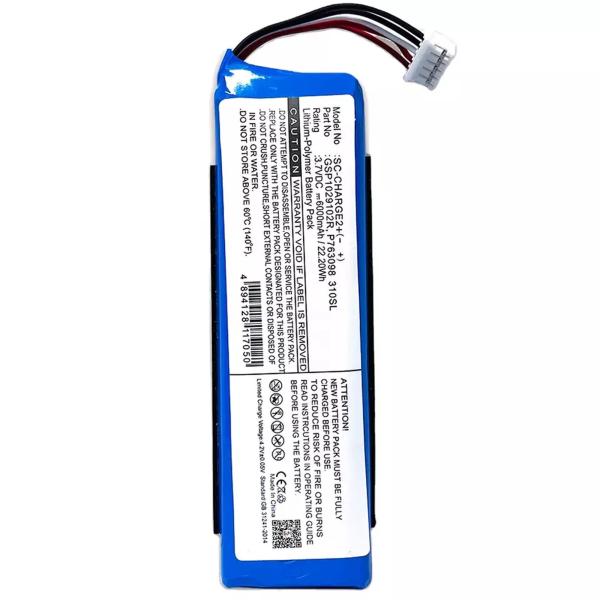 GSP1029102R 310sl Li-polymer Battery 3.7V 6000mah for JBL-CHARGE 2 Plus 210SL