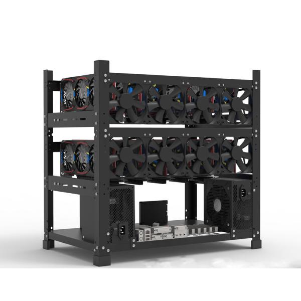 Cryptocurrency Ethereum Miner open air 12GPU Mining Rig Machine with good