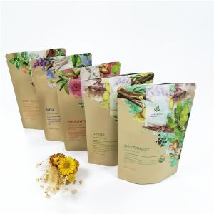 Low Moq CMYK VMPET Biodegradable Stand Up Pouch 100micron