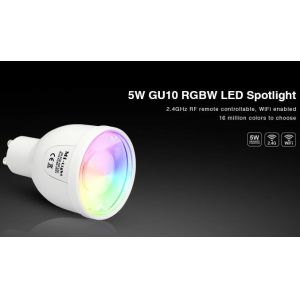 China Milight Wifi 5W GU10 RGBW LED Spotlight 2.4G RF remote RGBW All in one GU10 LED Bulb with IOS APP on sale