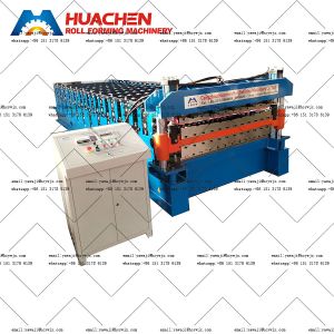 Cheap Economical Double Deck Roll Forming Machine With Total Power Of 5.5 5.5KW for sale