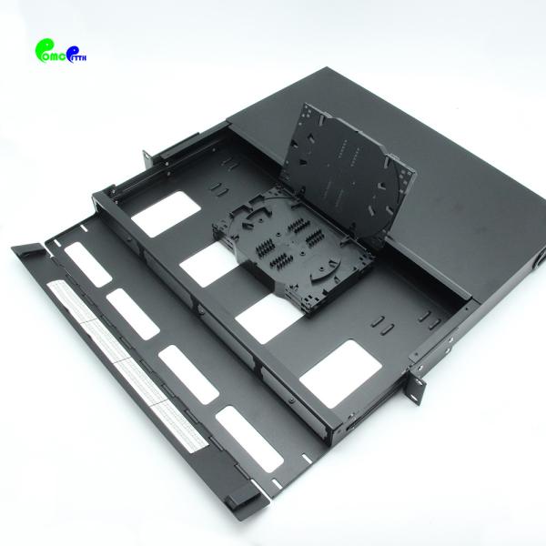 Quality FHD 1U Rack Mount Odf Fiber Optic Patch Panel Unloaded Sliding Drawer wholesale