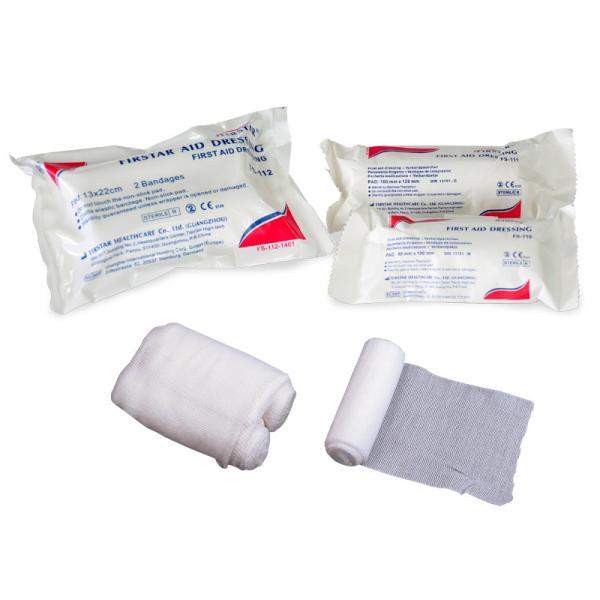 Sterile First Aid Dressing Pads Kit White Absorbent Non Stick Elastic And
